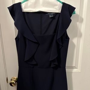 French Connection Whisper Square Neck Ruffle Dress